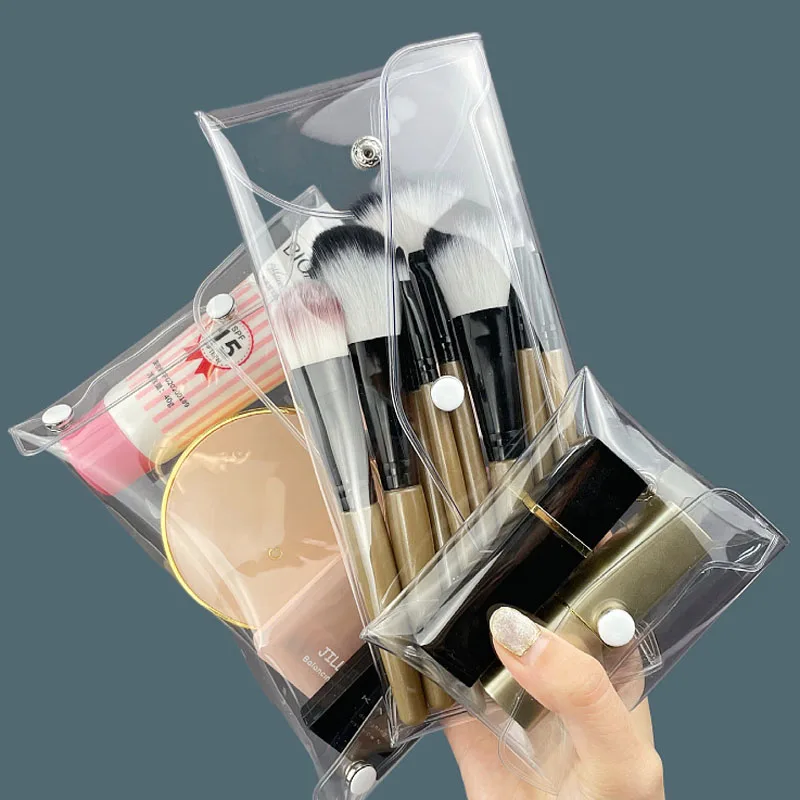 Makeup Bag Clear Organizer Cosmetic Bags Travel Portable Brush Case Storage Bags Transparent Pen Bag Wash Toiletry Bag Container