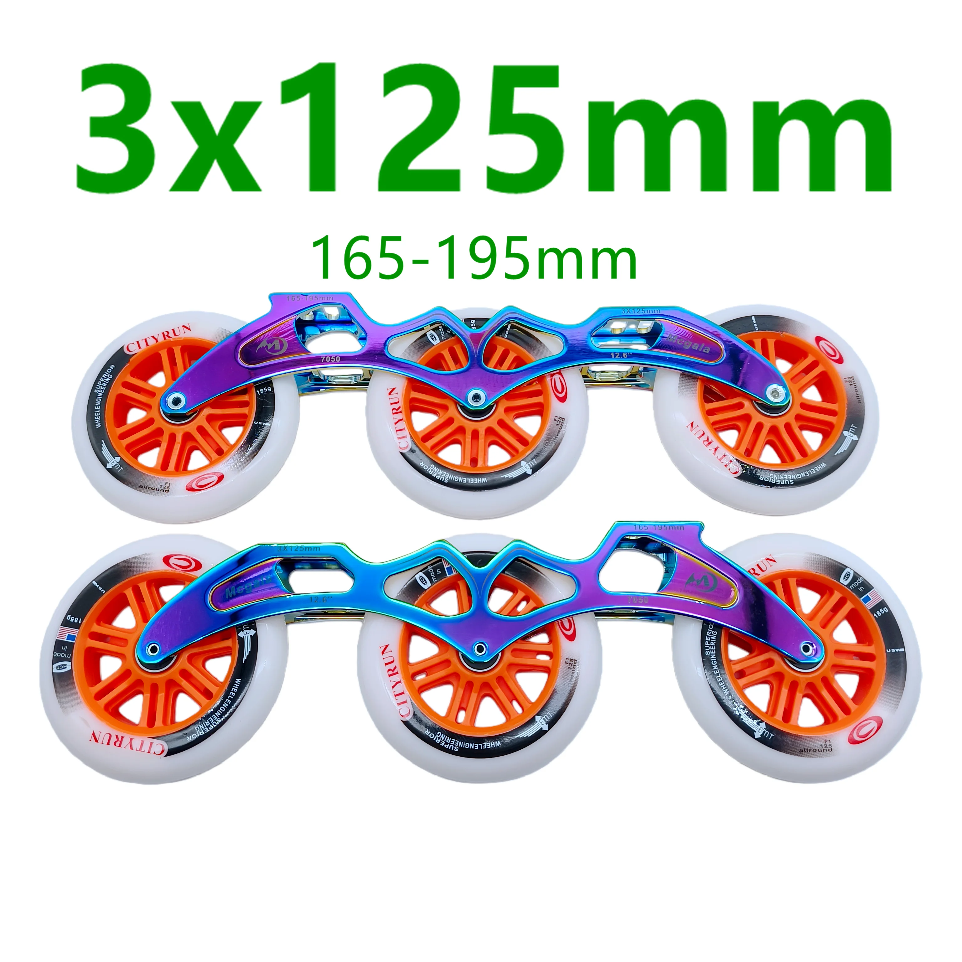 Free shipping speed frame 3x125 mm speed skate wheel 125mm 85A wheel hardness