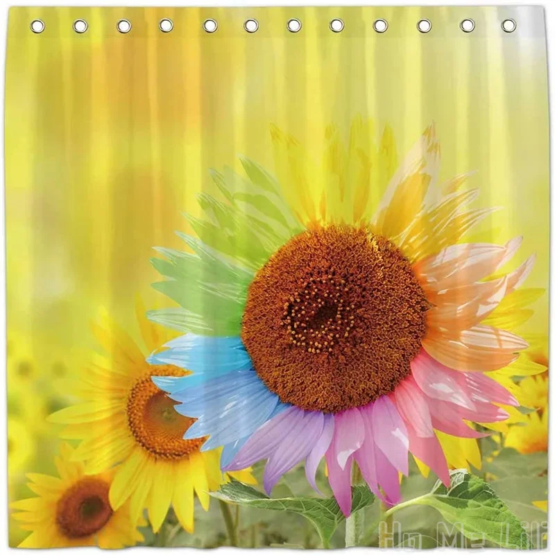 Sunflower By Ho Me Lili Shower Curtains For Bathroom Sets Summer Yellow Flowers Home Decors Durable Waterproof With Hooks