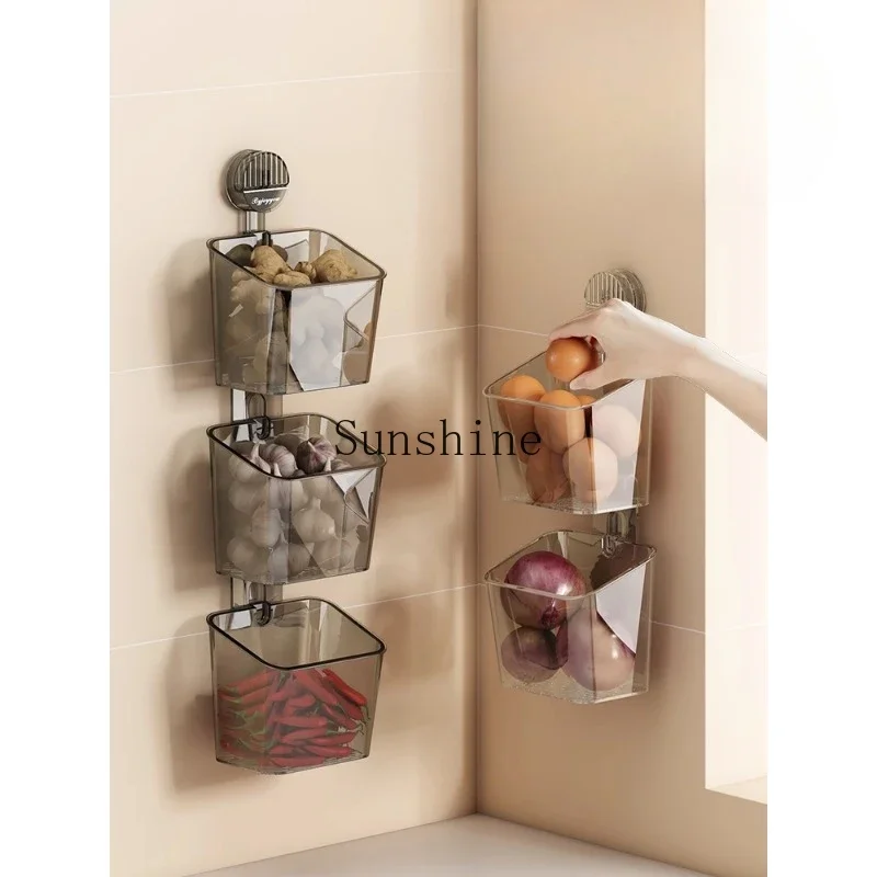 

Suction cup storage rack wall mounted storage artifact no punching hanging basket