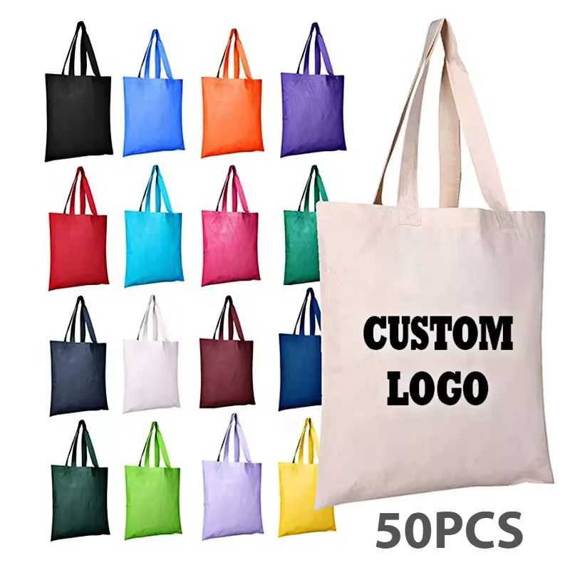 

Холщовые сумки на заказ, 50 шт., оптом, персонализированные, из хлопка, с индивидуальным размером, цветом, принтом, дизайном, логотипом, на плечо, оптовая продажа