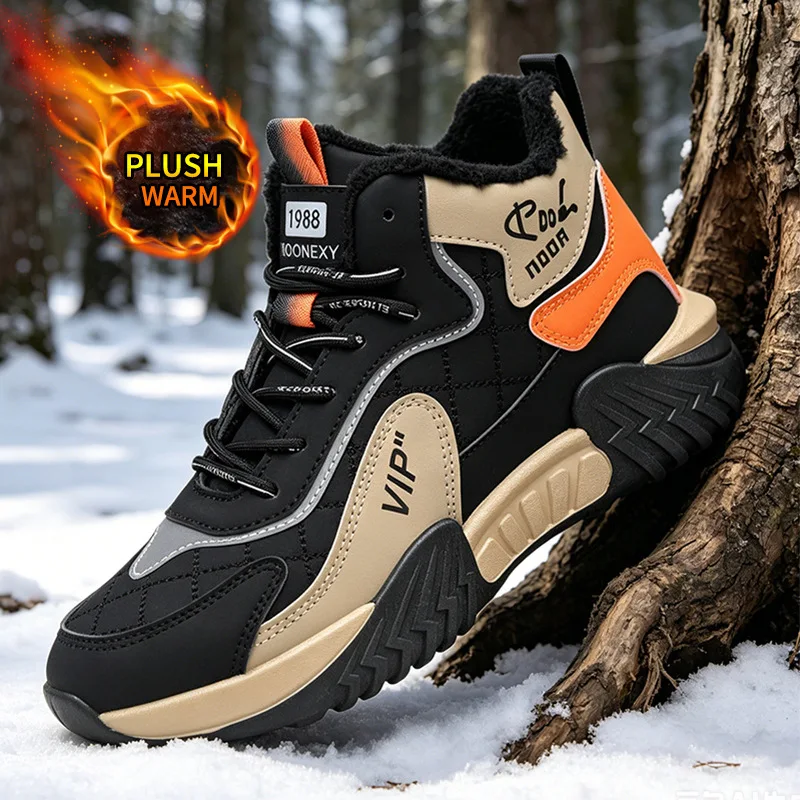 Winter High-Top Outdoor Ankle Boots Thickened Warm Cotton Cold-Resistant Large-Sized Waterproof Snow Boots for Men And Women