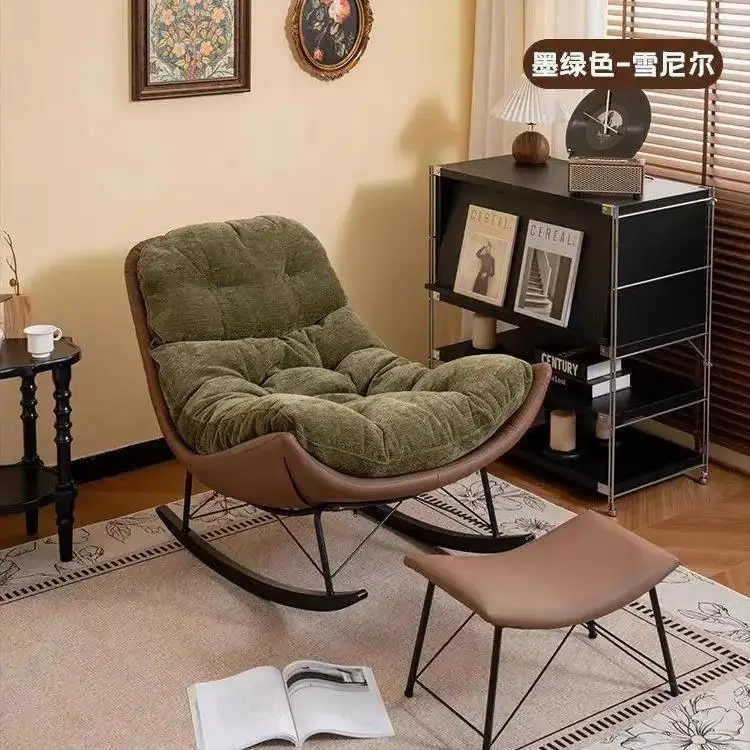 Wo chair Lazy sofa chair Rocking chair Balcony Single sleepable reclining rocking Living room rest rocking