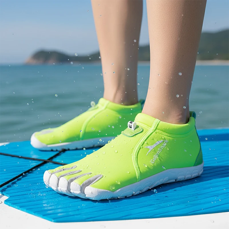 Five Finger Neoprene Water Shoes, Slip-On Barefoot Footwear for Swimming, Yoga & Outdoor Activities