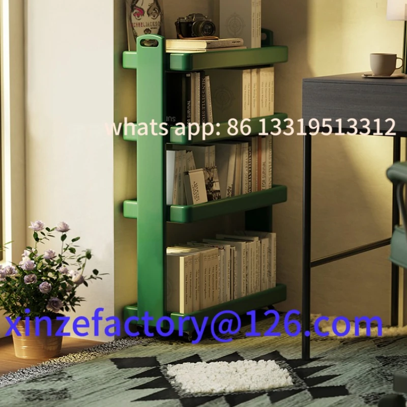 

Customizable solid wood mobile rack household trolley living room multi-layer storage rack