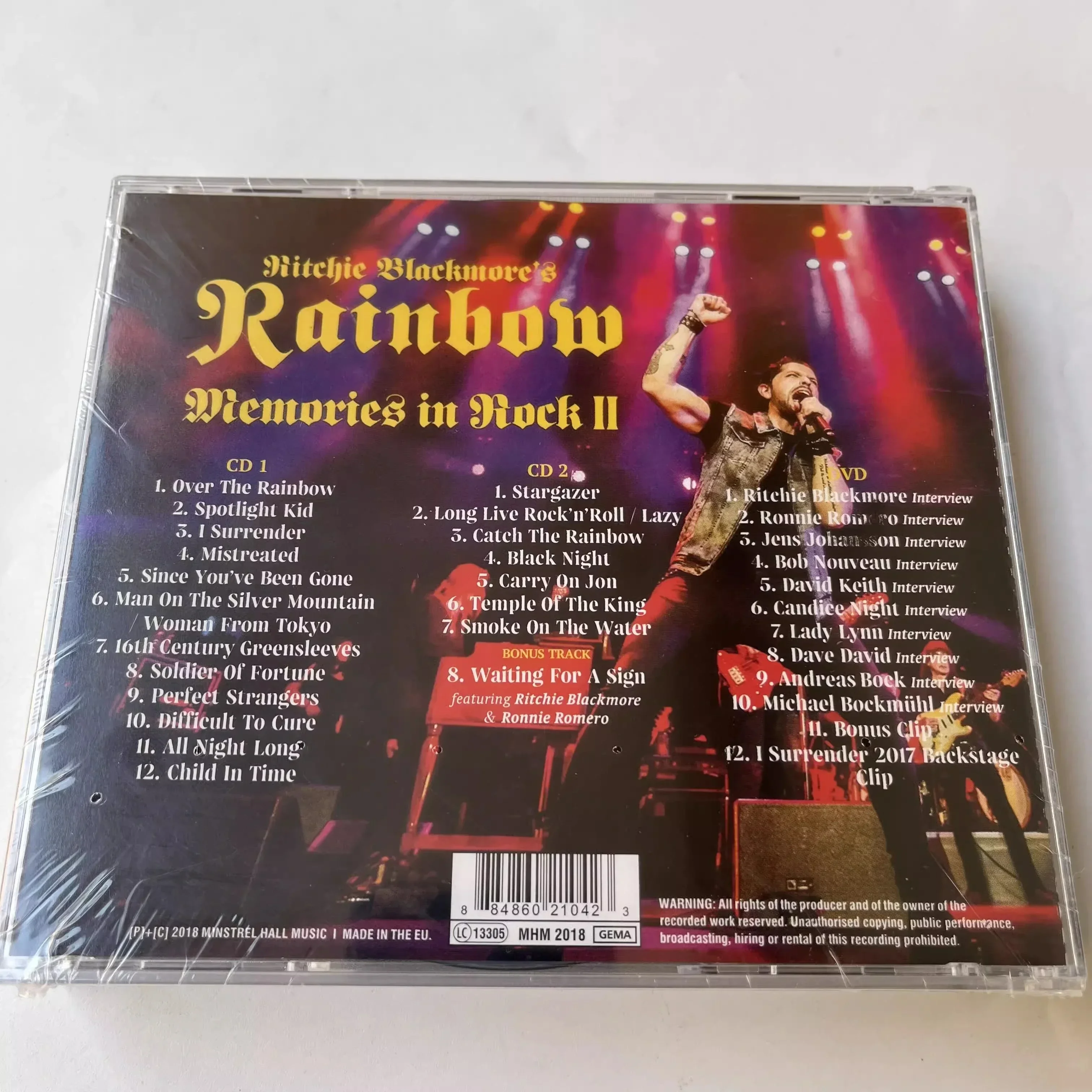 Retro Rainbow Music CD Ritchie Blackmore's Rainbow Memories Album 2pcs Music Record+1pcs DVD Walkman Car Soundtracks Box