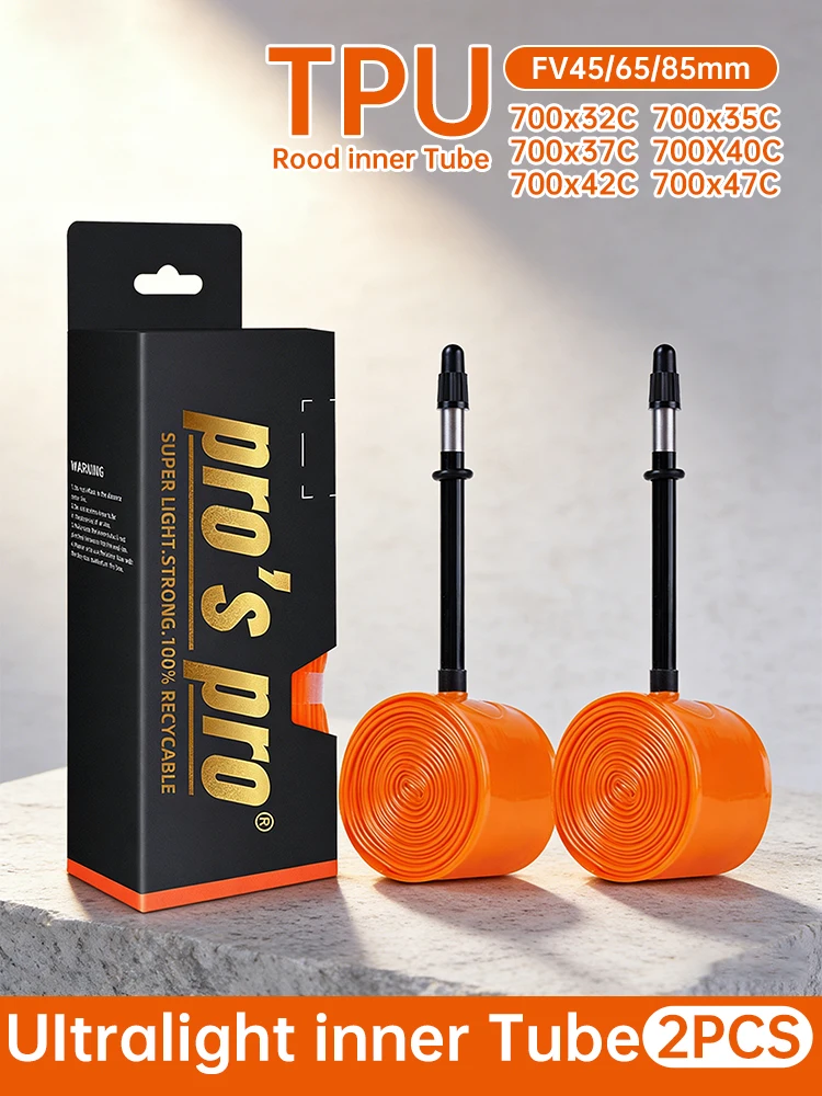 AliExpress PRO'S PRO Road Bike Inner Tube 700C 700x32/35/38/40/42C Ultralight Puncture-Resistant MTB Bicycle TPU Inner Tube French Valve45/65/85mm