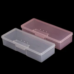 Nail Art Storage Box Nail Accessories Organizer Clear Cuboid Plastic Container Packaging Case for Nail Brush File Manicure Tools