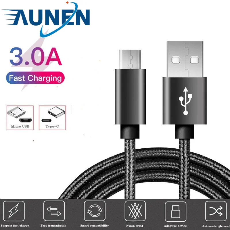 USB C Fast Charge For Samsung S9 S8 Plus Usb Type C Cable 3.1 Charging Data Sync Mobile Phone Wire USBC For Xiami mi note 10 pro