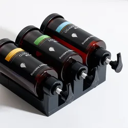 Wall Mounted Manual Soap Dispensers Bathroom Shampoo and Shower Gel Separate Bottles Hotel No Drilling Liquid Dispensers