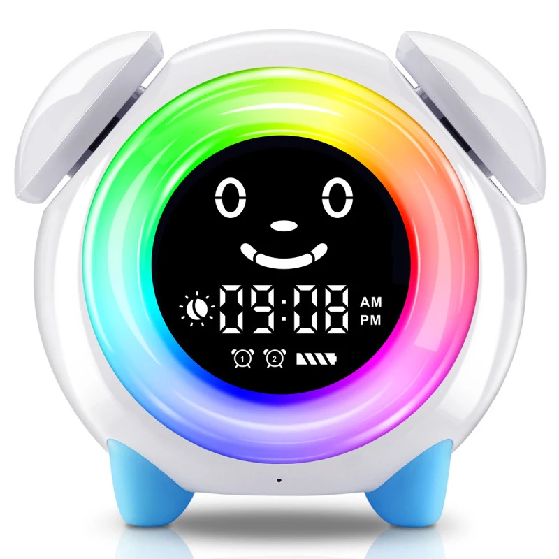 

Colorful Night Light Electronic Alarm Clock Creative Smart Children's Training Cartoon Natural wake-up sleep light