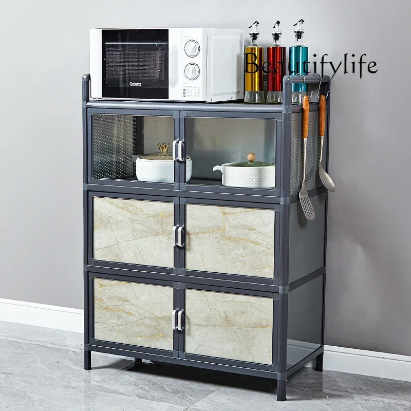 Kitchen rack Floor-to-ceiling multi-functional home with door storage Designer high-end sense