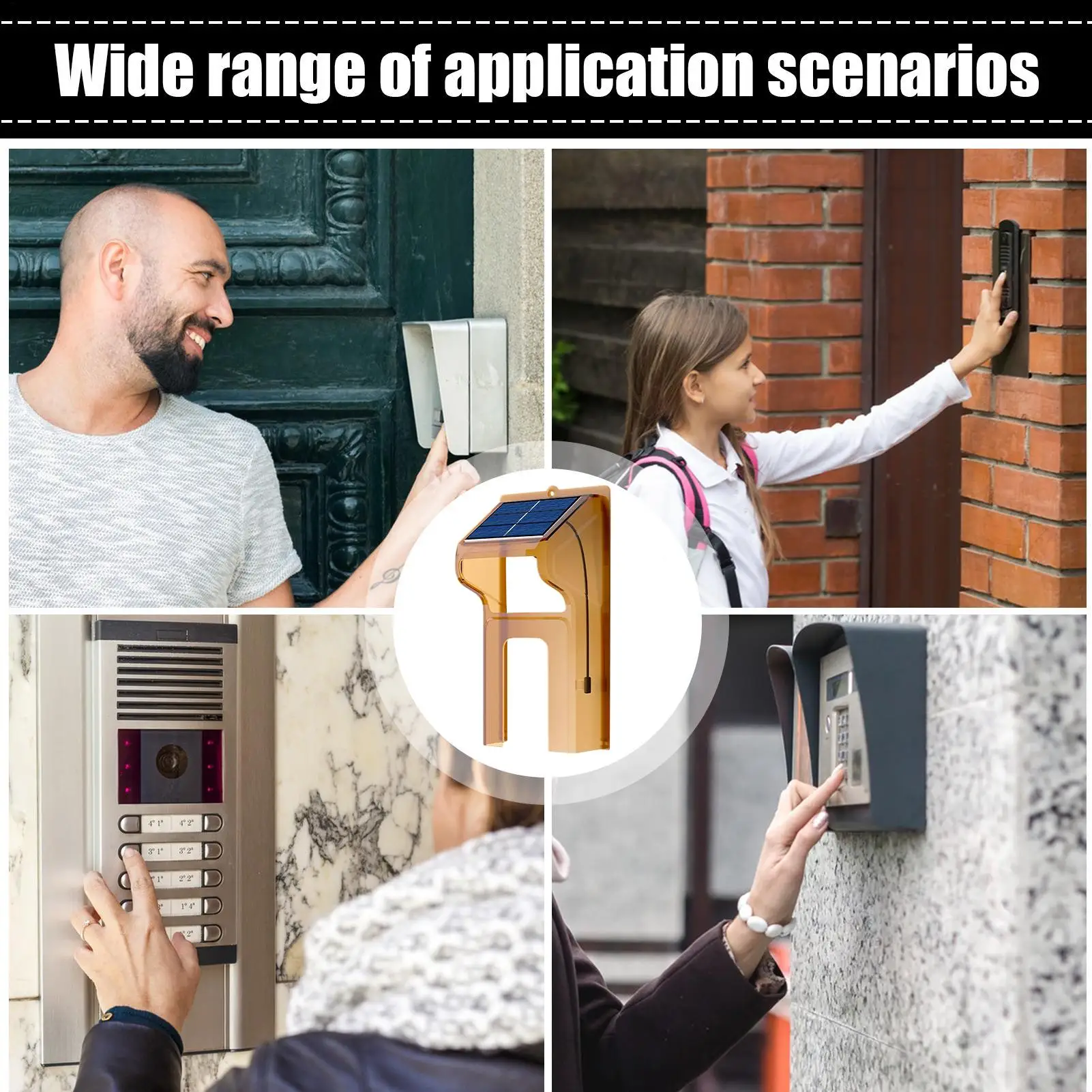 Ring Doorbell Cover with solar panel Doorbell Rain Cover Chime Camera Protector Shield for Apartment Home Workplace Outside
