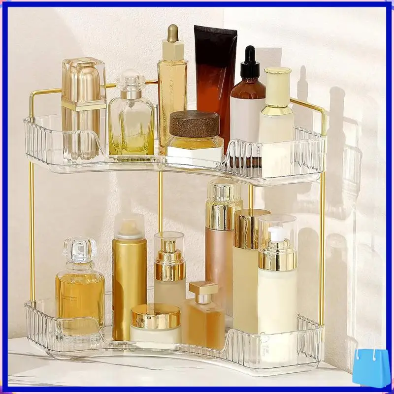

Customer Favorite Corner Bathroom Counter Organizer Bathroom Countertop Shelf Makeup Organizer For Vanity Perfume Tray (2 Tiers)