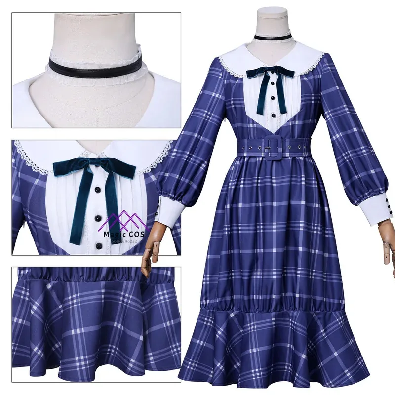 

Аниме BanG Dream AveMujica карнавальный костюм Mortis косплей для взрослых женщин аниме выставка Хэллоуин вечерние синее клетчатое платье