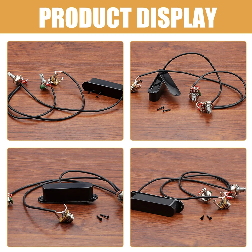 

Black Guitar Pickup Metal Shell Acoustic Pickup Line Musical Instrument Accessory Guitar Wiring Harness Replacement