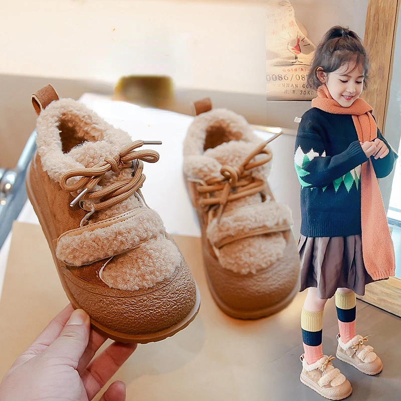 Meisjes Prinses Sportschoenen Voor Winter Schattige Kinderen Hardloopschoenen Dikke Zachte Zool 2024 Nieuwe Mode Meisjes Platte Schoenen Sweet Trendy