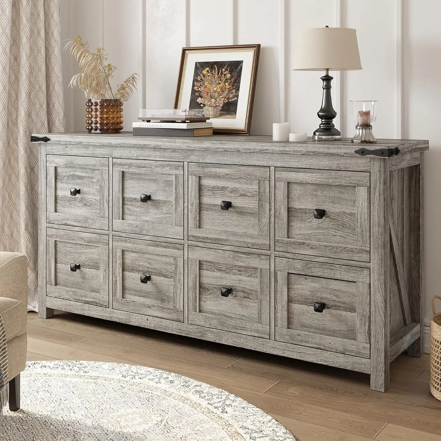 Grey Pine,Dresser for Bedroom, 59.1