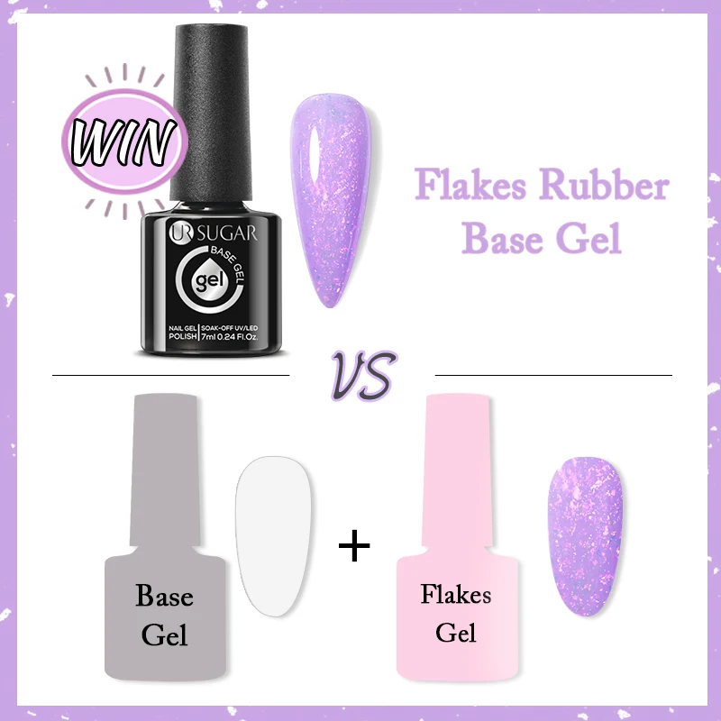 Ur açúcar 150g base de borracha gel unha polonês faísca aurora glitter verniz de borracha embeber fora semi permanente uv led gel manicure