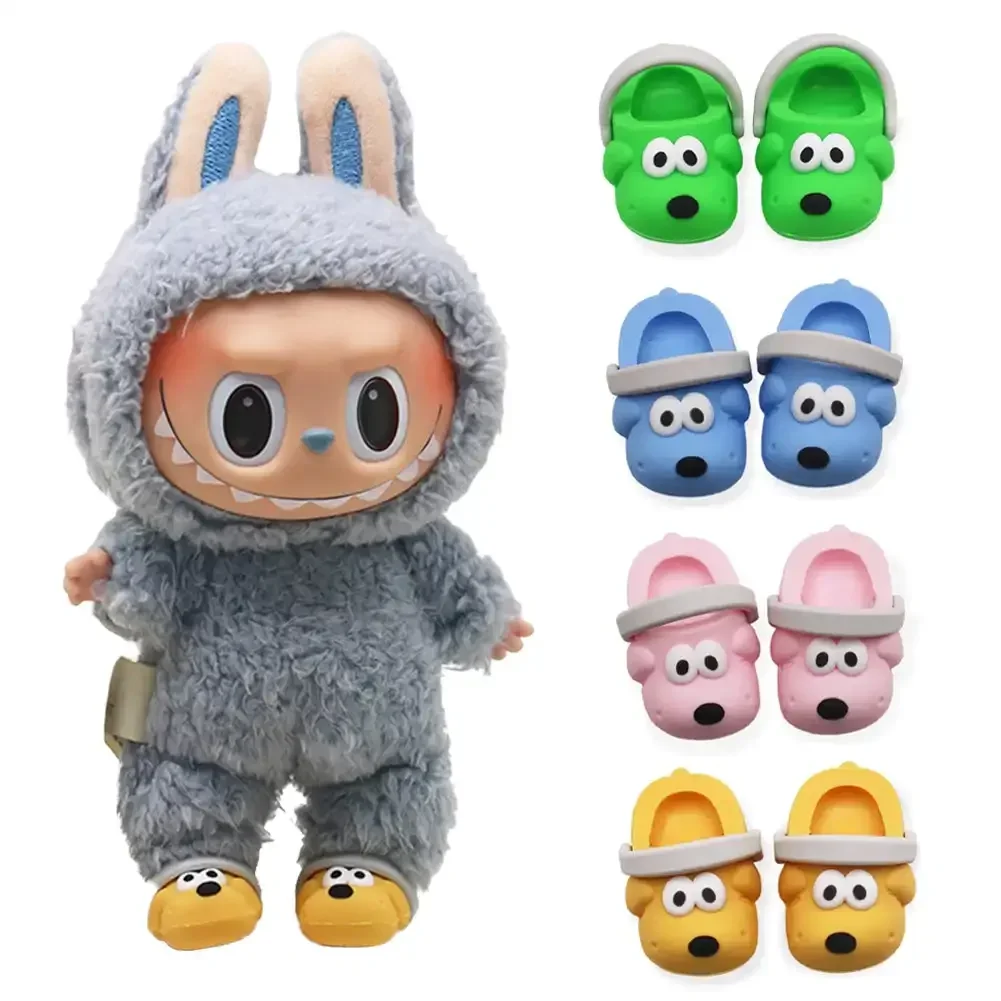 Doll Slippers Dolls Accessories for Labubu Ragdoll 14inch/20cm Doll Shoes Mini Shoes for Labubu Time To Chill Filled Photo Props