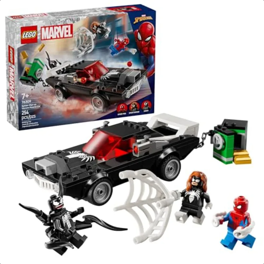 

vs. Venom Muscle Car Toy Building Set for Boys and Girls Ages 7+ with Venom and SpiderWoman Minifigures erhero Gift Idea for