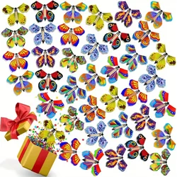 Whimsical Wind-up Flying Butterfly Bookmark Toy - Rubber Band Powered, Magic Prop, Surprise Gift for Wedding, Birthday, Party
