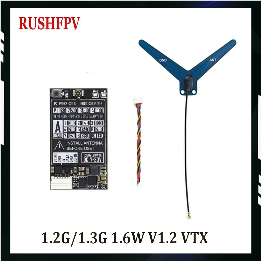 Rush 1.2G/1.3G 1.6W V1.2 VTX 7-30V Analog Video Transmitter Module for RC FPV Drones Parts