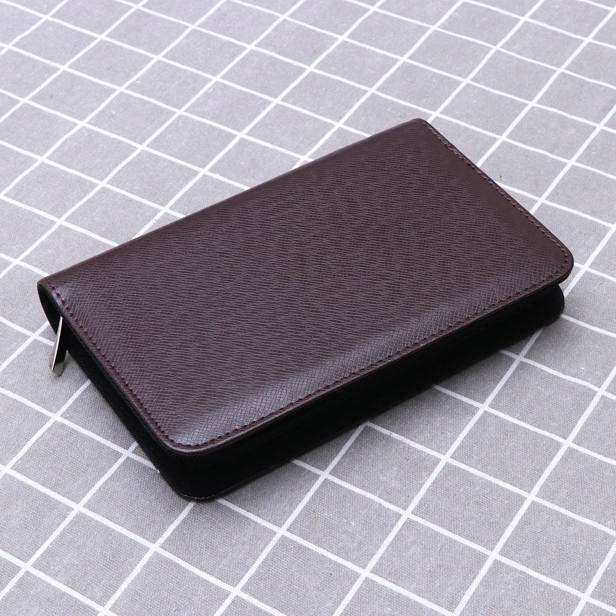 

PU A6 Zipper Notebook Loose-Leaf Business Notepad Coffee with Calculator Portable Travel Agenda Manager Faux