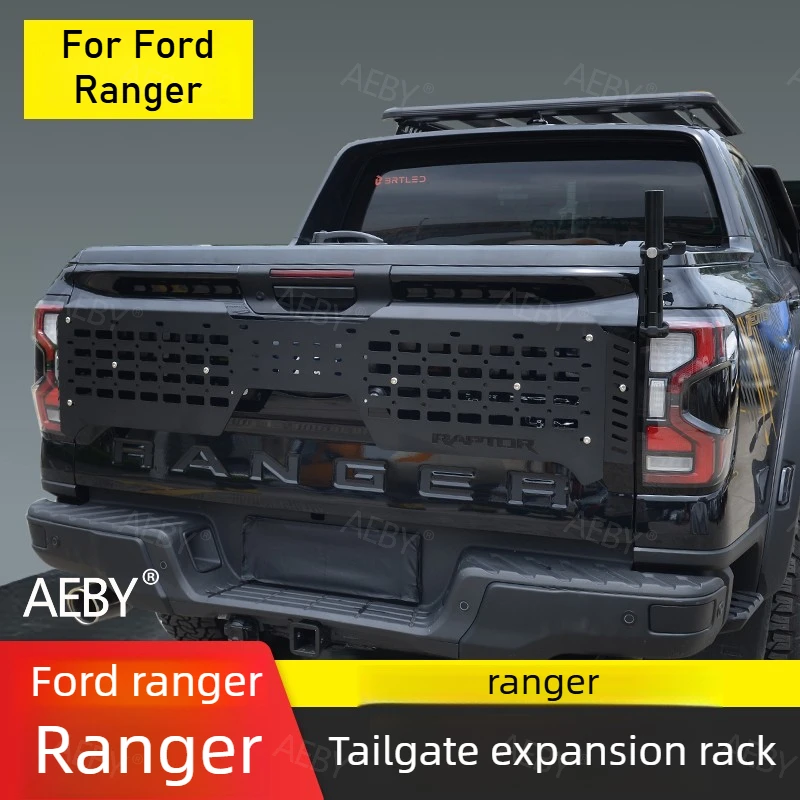 Für Ford Ranger 2022-2026 Multifunktionale Heckklappen-Erweiterungshalterung, Paneelaufbewahrungsregal, Schutzvorrichtung, Schutzschild