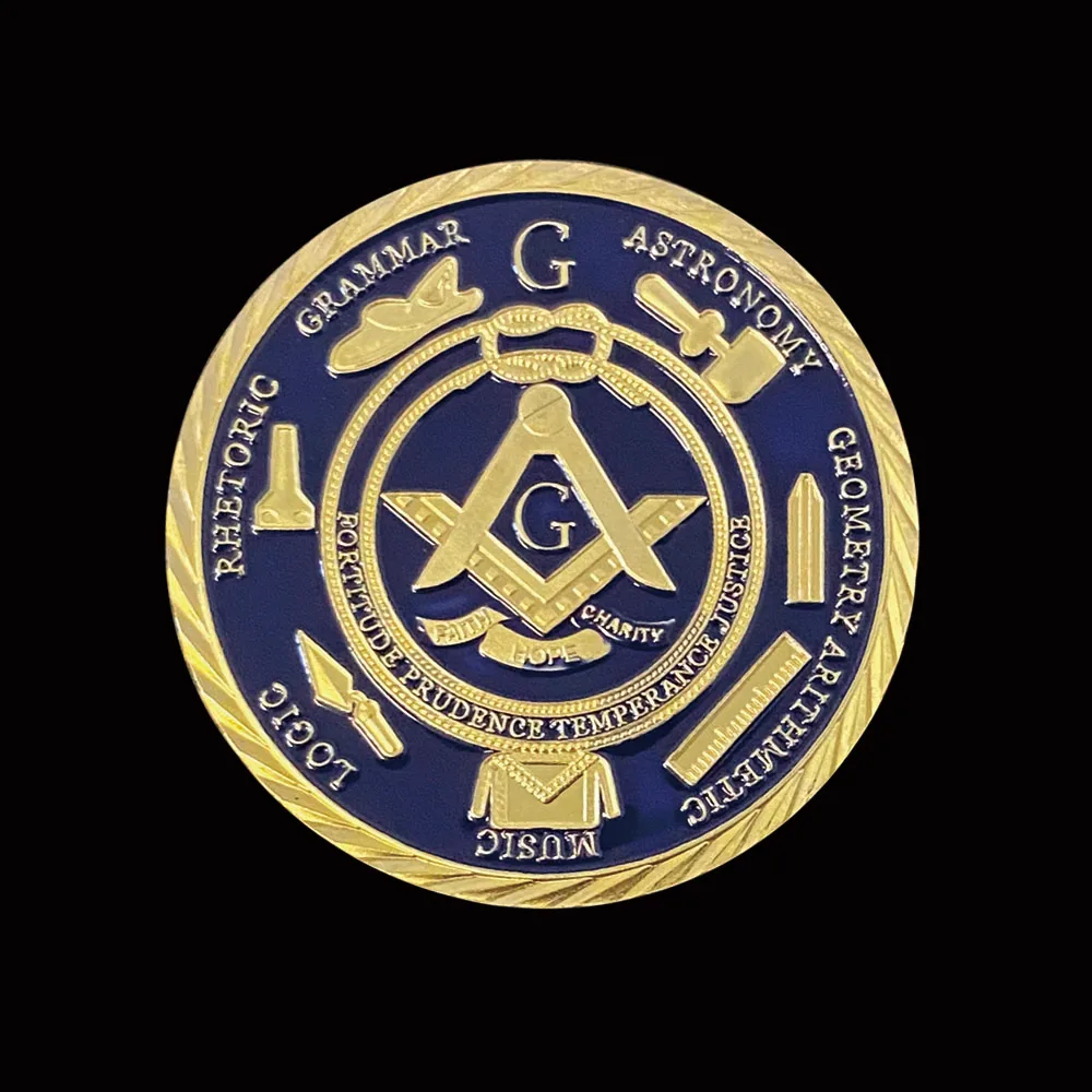 100pcs European Masonic Freemasonry Brotherhood Gold Commemorative Coin Collect