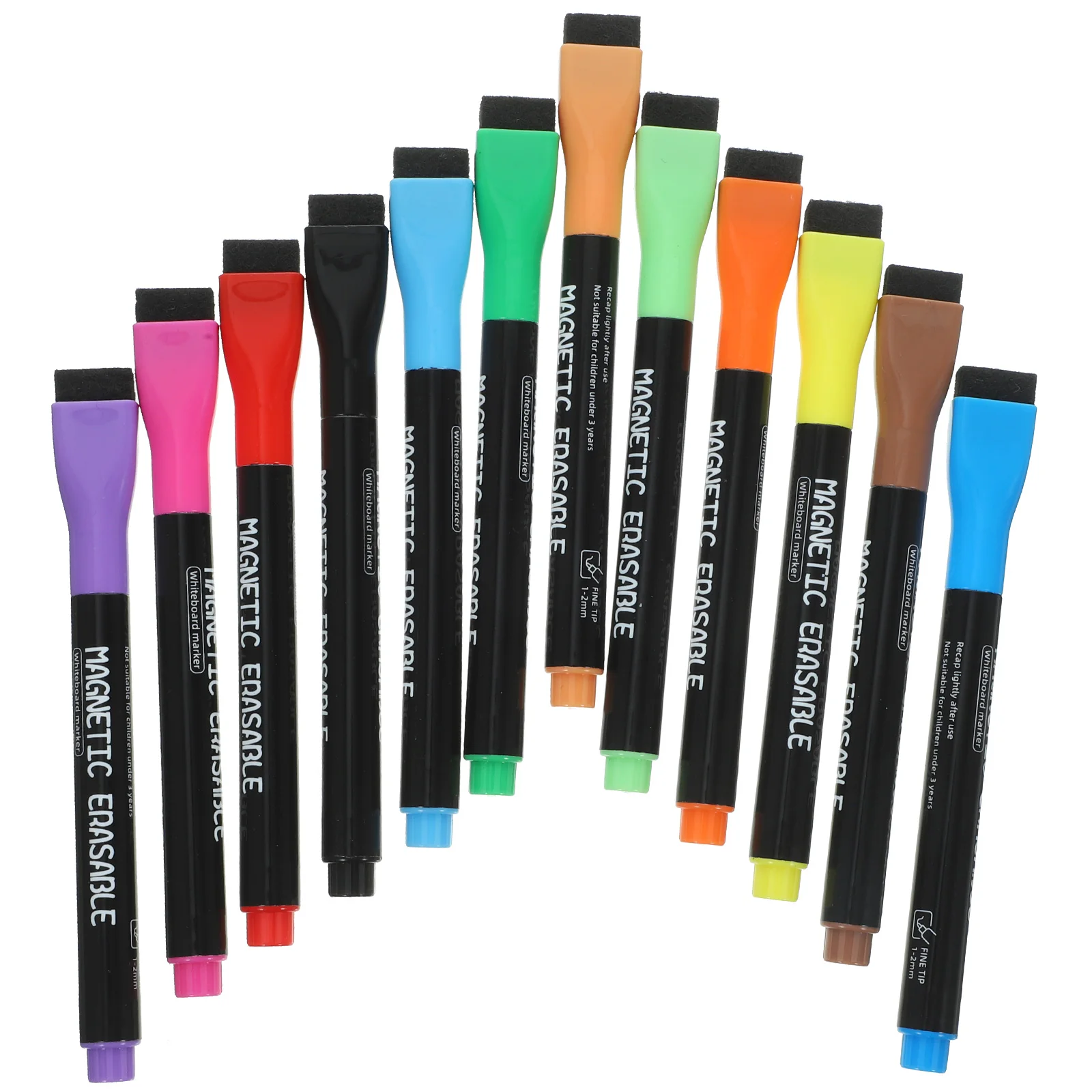 

12 Pcs Erase Markers Fine Tip ABS Whiteboard Markers Magnetic Whiteboard Pens Colorful Household Classroom Office Tools