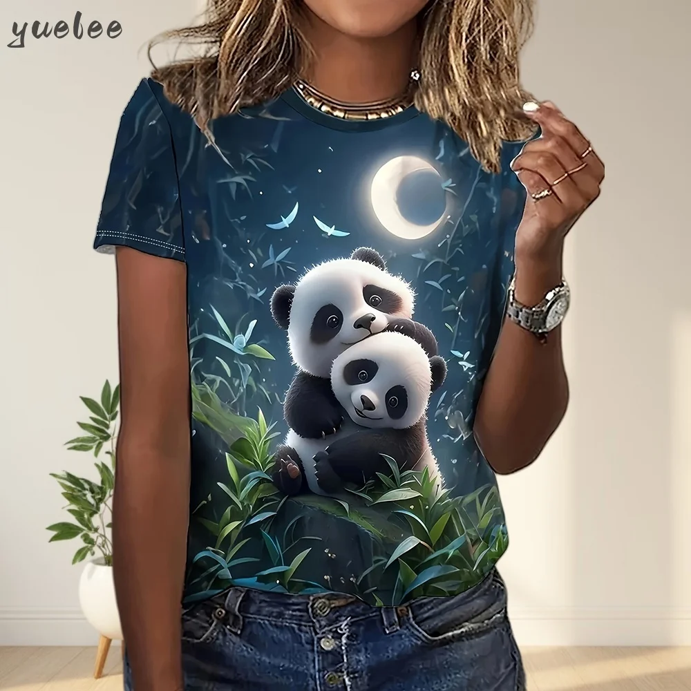 2025 New 3D Tiger Print Loose Women's T-Shirt Summer Casual Women's Fashion T-Shirt Outdoor New Street Women's Short Sleeved Top