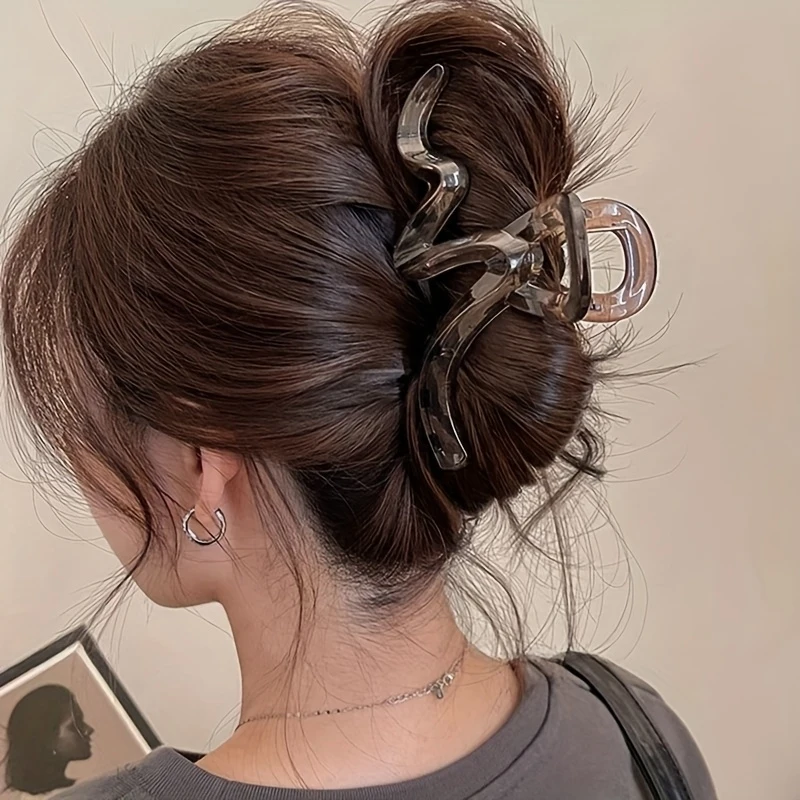 1 Acrylic Wave Hair Clip For Women - Fashionable And Elegant Hair Accessories - Hair Claw Headband - Hairstyle Shark Clip Gift image 6