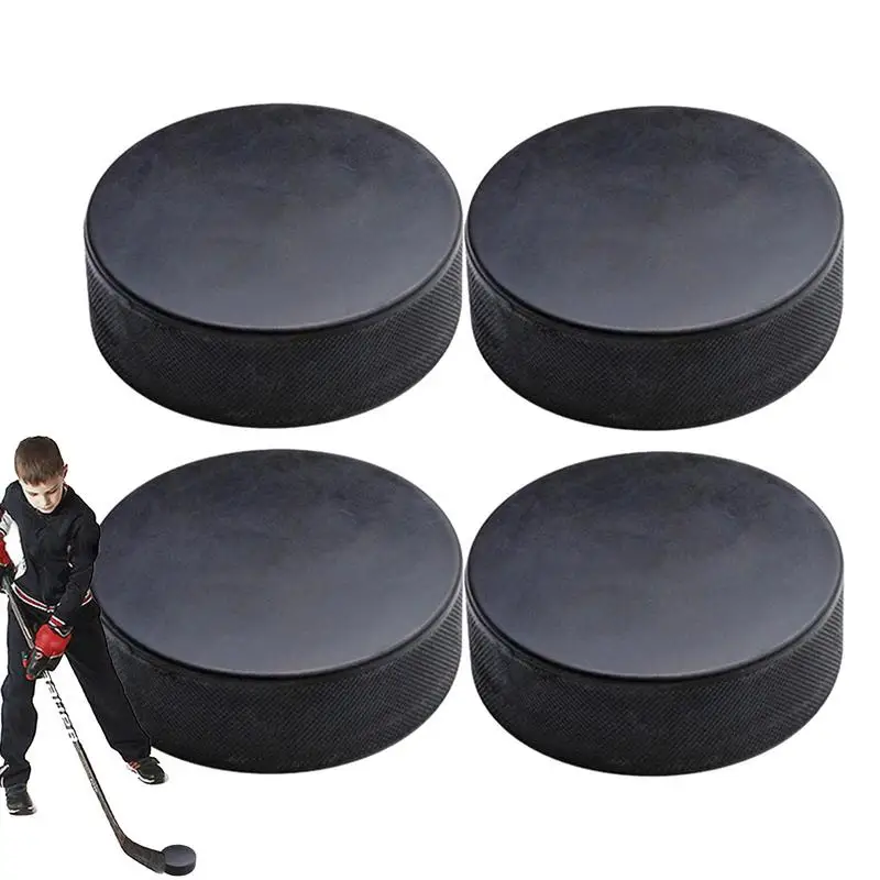 Official Hockey Pucks 4 Pieces Standard Size Classic Training Pucks Indoor Use Ice Hockey Supplies 3-Inch Diameter water puck