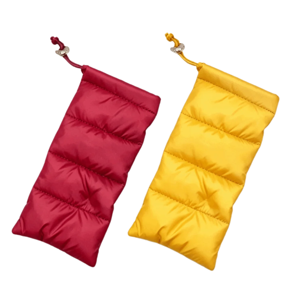 Down Jacket Quilted Padded Eyeglass Case Drawstring Shockproof Sunglasses Storage Bag Soft Lightweight Eyewear Protector