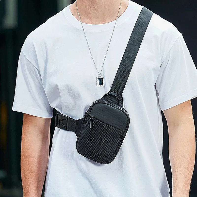 

Mini Chest Bag for Men Women Casual Sling Shoulder Crossbody Pack Nylon Waterproof Outdoor Running Cycling Travel Phone Bag