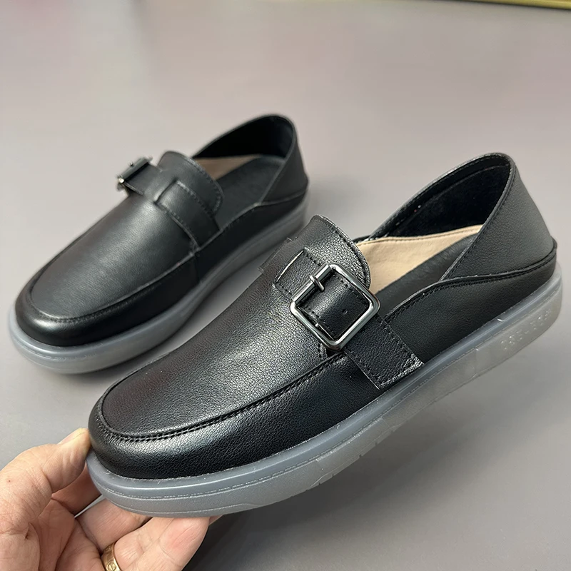 AIYUQI Loafers Woman Genuine Leather 2024 Spring New Student Sneakers Girl Flat Large Size Nurse Shoes Girl