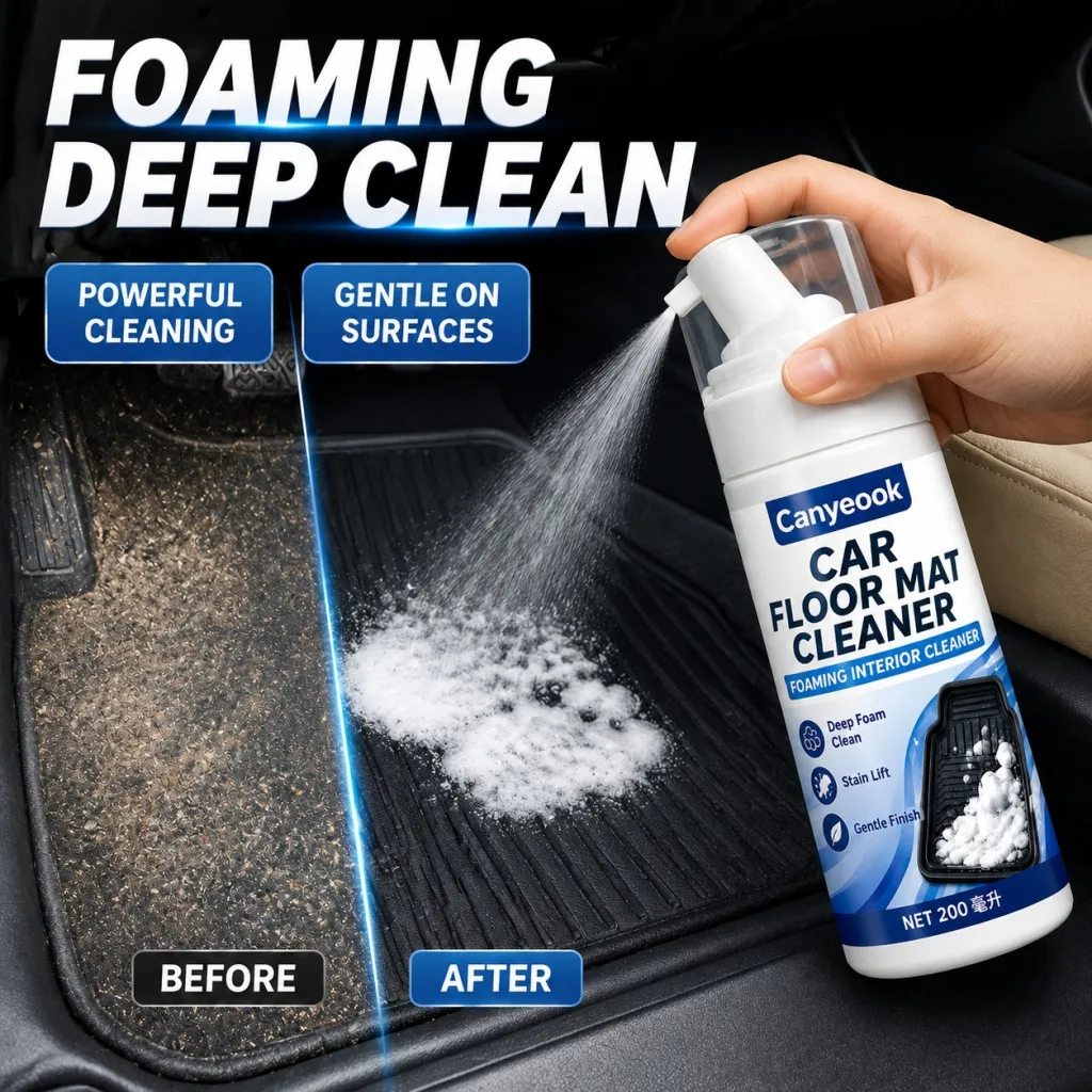 CANYEOOK Multi Purpose Foam Cleaner 200ml Safe for Leather Fabric Plastic Remove Stains Odor for Car Home Interior