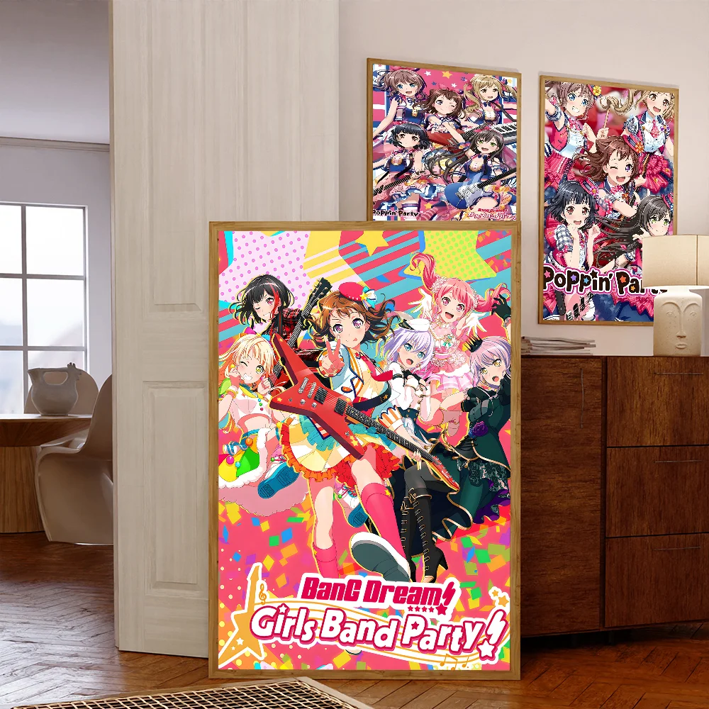 BanG Dream It's My GO Poster Anime Posters Sticky HD Quality Wall Art Retro Posters for Home Kawaii Room Decor