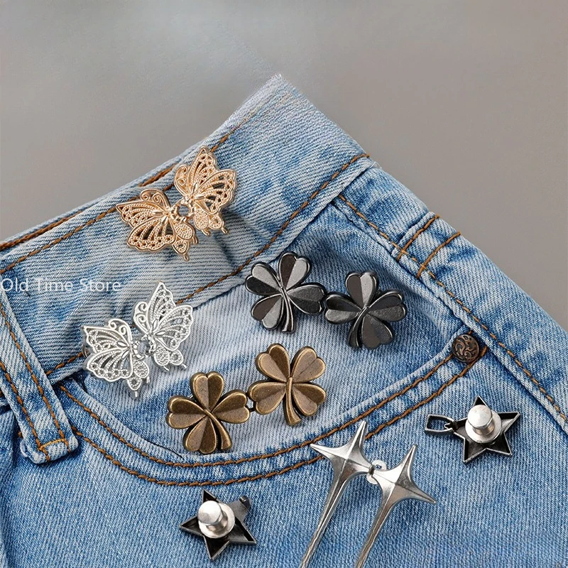 Metall, verstellbar, abnehmbar, kein Nähen, Taillenclip-Knopf für Jeans, Taillengröße, Reduzierwerkzeug