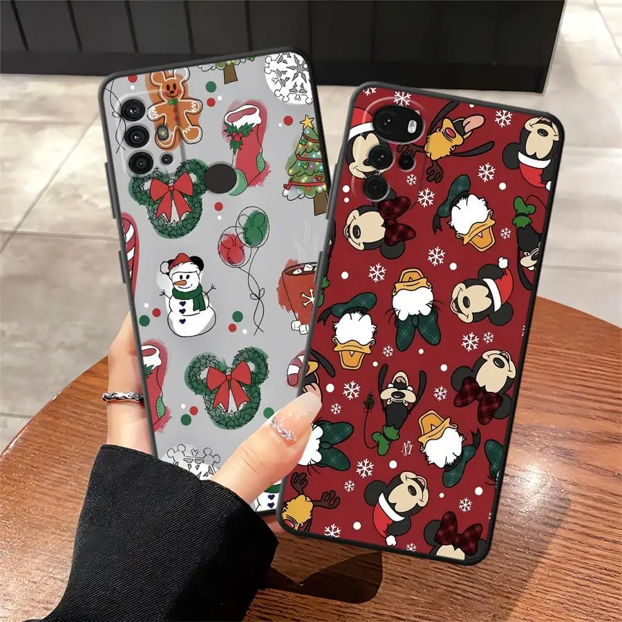 Christmas Mickey Minnie Fummy Cute Soft Back Phone Cover Case for Moto Edge 20 30 X30 Pro S30 Pro