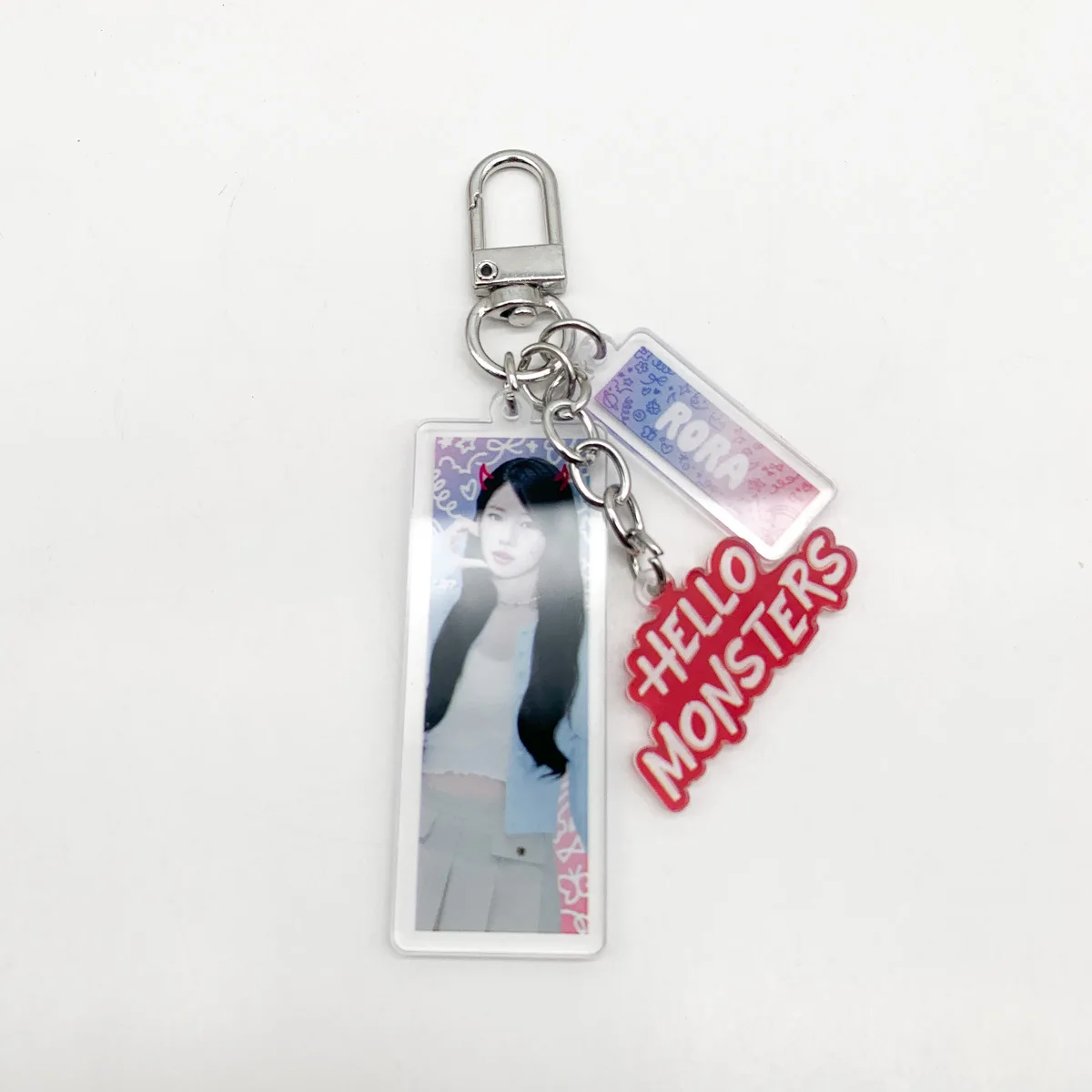 Kpop BABYMONSTER World Tour Hello Monsters Keychain 6CM Acrylic Printing Pendant Accessories AHYEON RAMI Fans Collections Gift