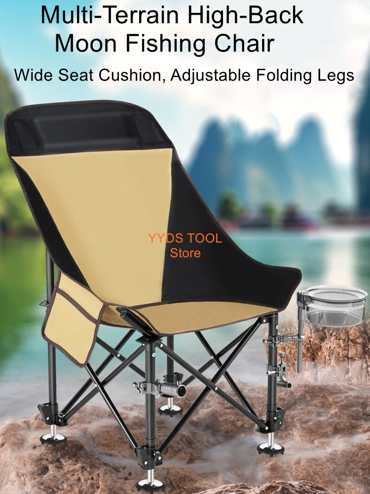 Portable, High-Back, Adjustable Camping Chair for Sketching and Fishing Outdoor Folding Chair
