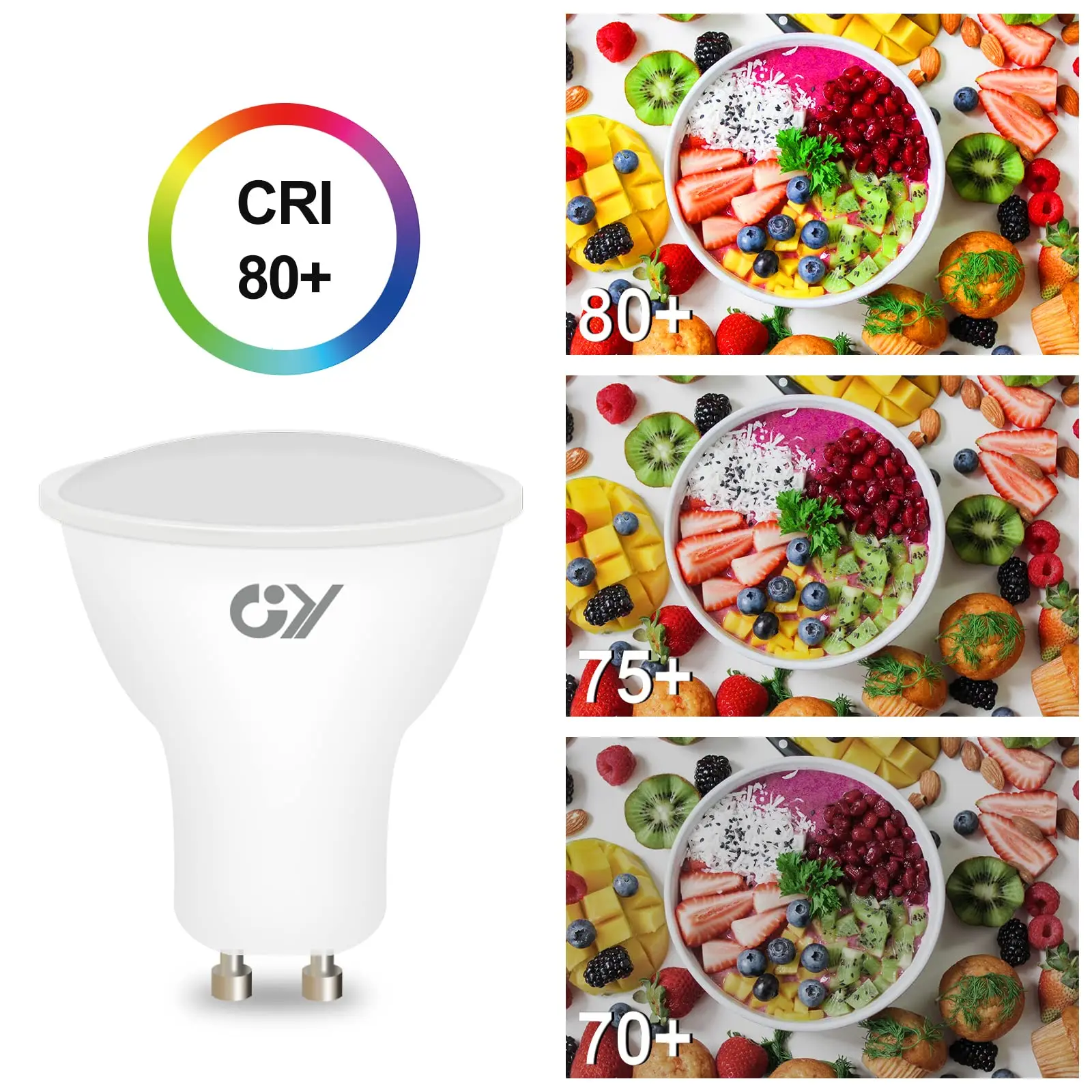 GY GU10 LED لمبة عكس الضوء 7W 600lm لاستبدال أضواء الهالوجين 70W مع 120 °   زاوية شعاع