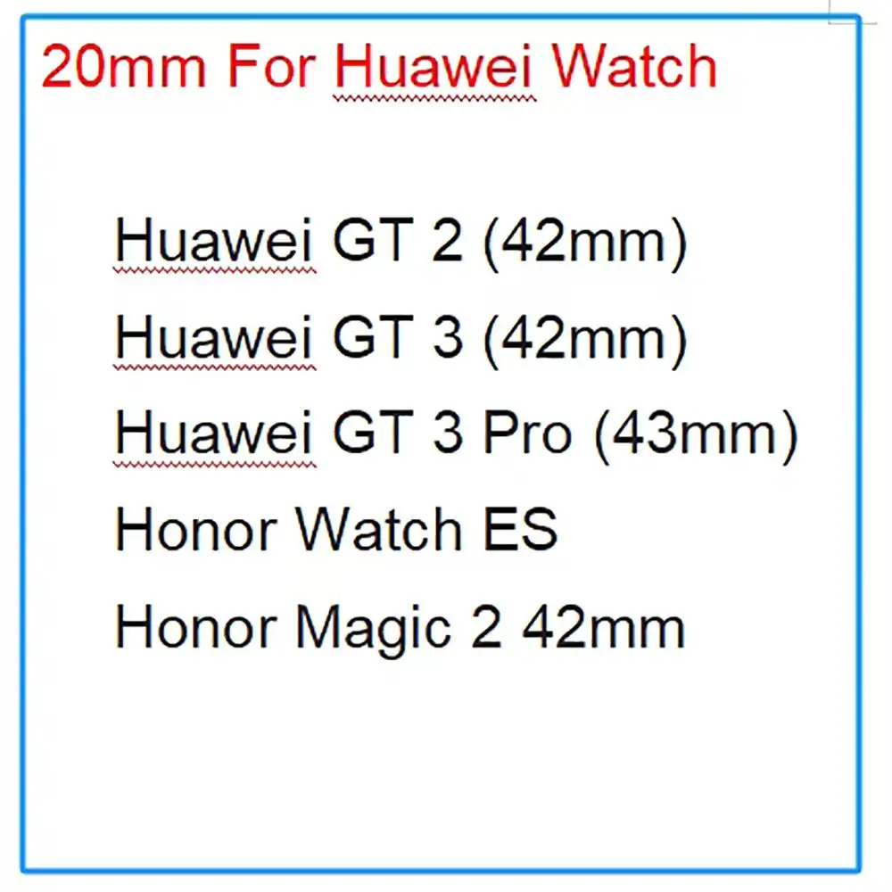 20mm Silicone Watch Strap For Huawei Watch GT2 GT 3 42mm Bracelet Sport Wristband GT 2/GT3 Pro 43mm/Honor Magic 2/ES Watchband