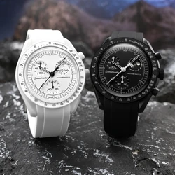 Strap for Omega X Swatch Joint MoonSwatch for Snoopy Planet Strap Curved End Silicone Quick Release Watch Band Bracelet 20mm