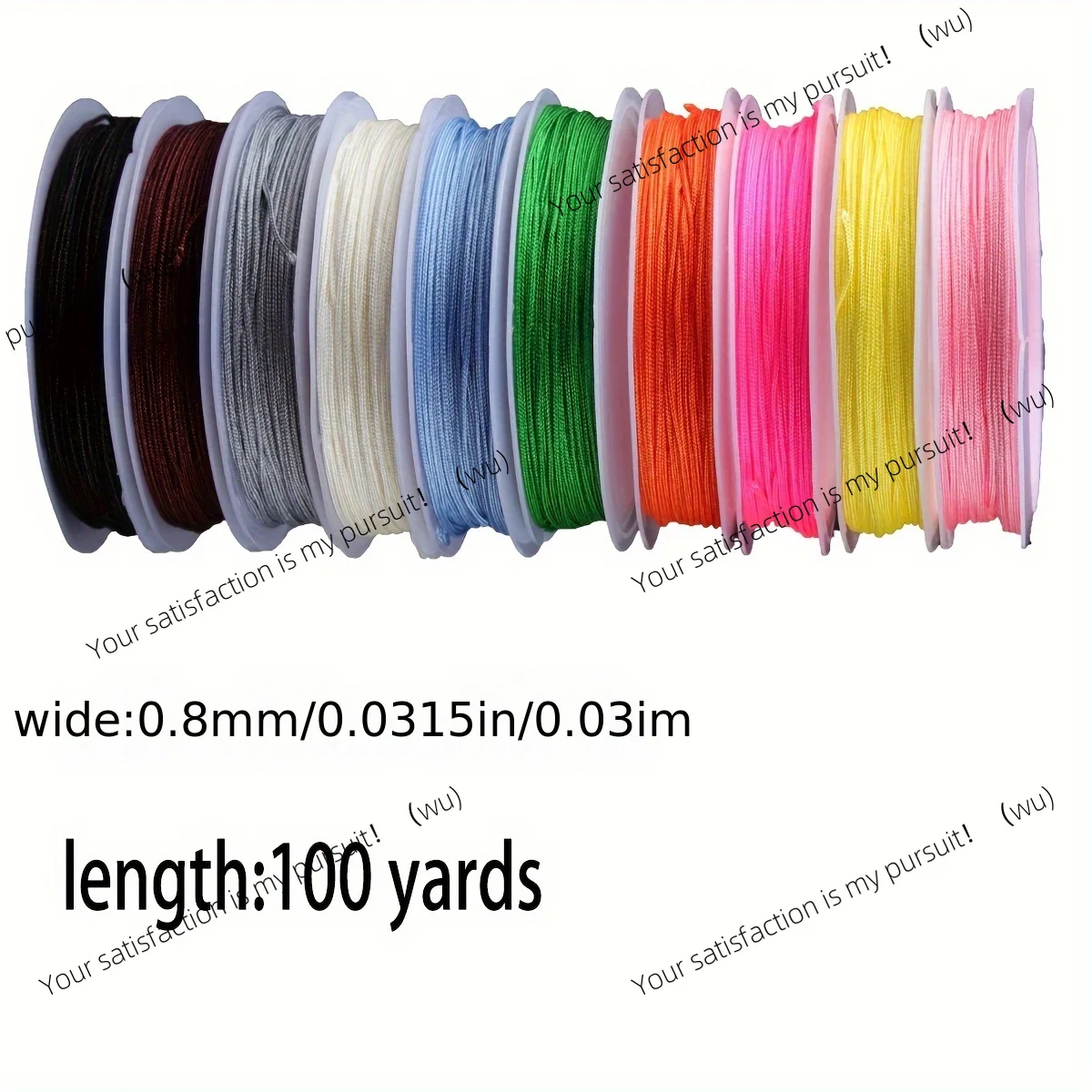 10 roll nylon rope set for non elastic bead string for bracelets, necklaces, and ankle chains - mixed colors