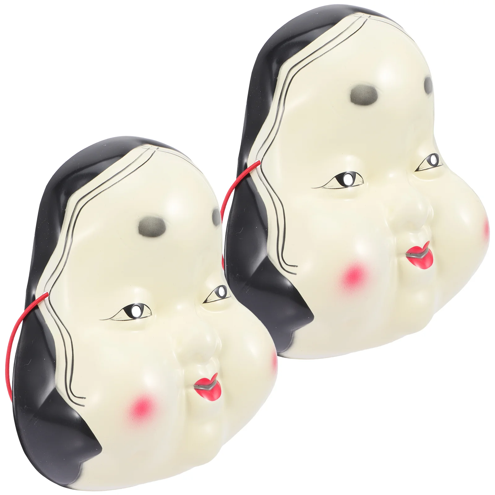 

2 Pcs Mask Costume Creepy Funny Prom Clothing Cosplay Party Plastic Japanese Man