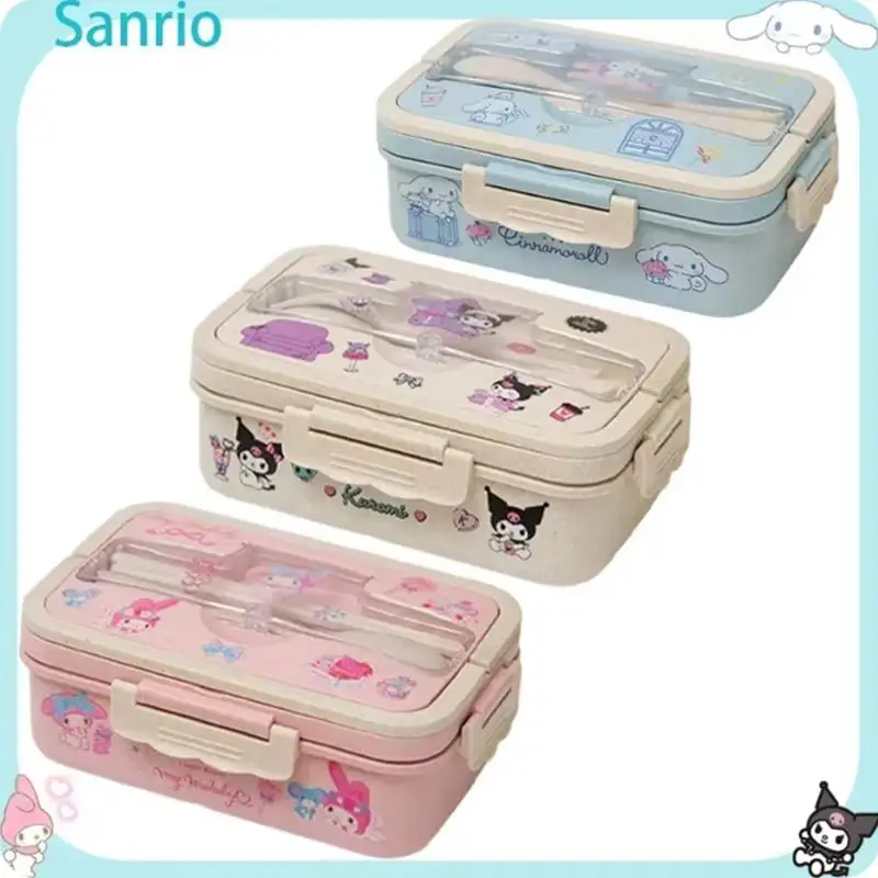 Miniso Sanrio Kuromi Lunch Box Cinnamoroll Student Compartmentalised Eco-Friendly Bento Box Tableware Food Storage Container