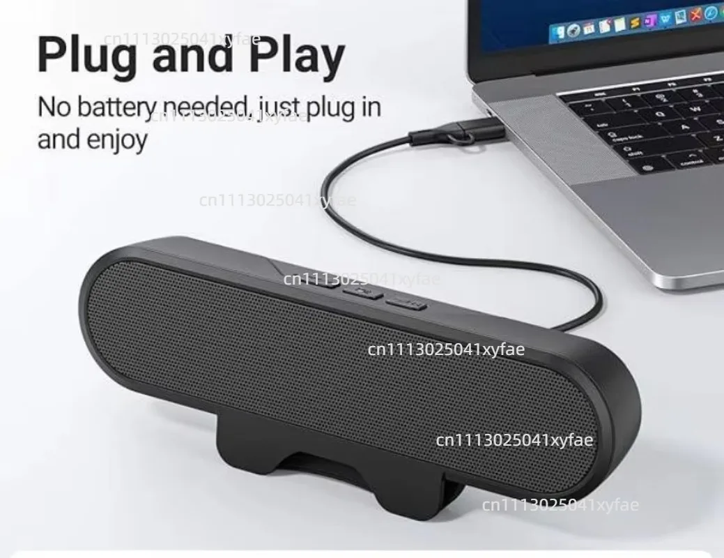 Portable Clip-on USB Soundbar 10W High Power HIFI PC Speaker, Stereo Bass Wired Subwoofer MZ-630
